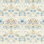 Обои - Clarke and Clarke - STRAWBERRY THIEF - LINEN/PLUM - W0171/03