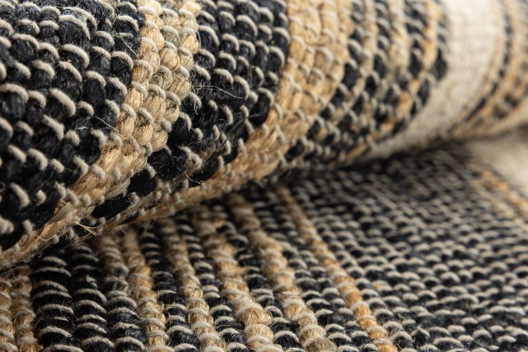 Индийский ковёр из джута — JUTE — 1564-N.BLK-WHITE