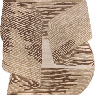 Индийский ковёр из шерсти и хлопка и арт-шёлка - LUCIO - LUO_RN_TOP262-AWHITE-TBROWN - 244 x 345