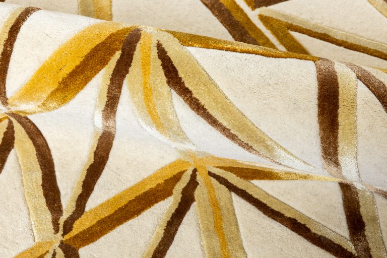Индийский ковёр из шерсти и арт-шёлка — Art de Vivre by DETALI — design Victoria Mikhno «INTRICATE BEIGE»