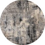 Индийский ковёр из арт-шёлка - STORM - STO_R_FR1221-SILVER-CHARCOAL(Round) - 180 x 180