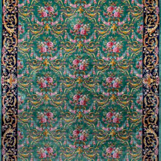 Иранский ковёр из шёлка и модал - MASTERPIECE QUM - MAQU_M_043-21-PROVENCE-GREEN - 197 x 300