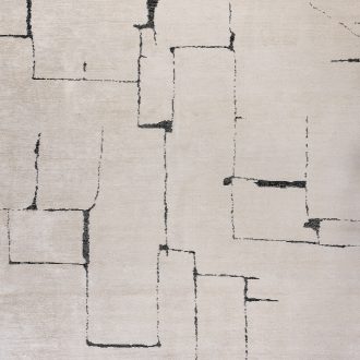 Турецкий ковёр из хлопка и вискозы и акрила - SHELL - SHLL_M_3704-TRACE BLACK - ECRU - 200 x 250