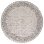 Турецкий ковёр из эвкалиптовый шёлк и акрила - Kelly Crown - KLCRO_M_H355CF-LGRY-CRE(Round) - 400 x 400