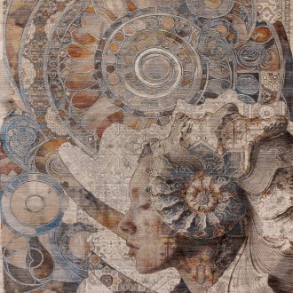 Турецкий ковёр из полиэфирный шёлк - MYSTIC - MYST_M_1536A--BGE-NAV - 200 x 290