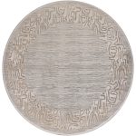 Турецкий ковёр из эвкалиптовый шёлк и акрила - Kelly Crown - KLCRO_M_H356CF-LGRY-CRE(Round) - 400 x 400