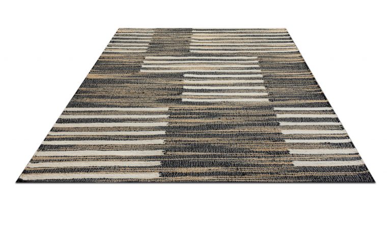 Индийский ковёр из джута — JUTE — 1564-N.BLK-WHITE