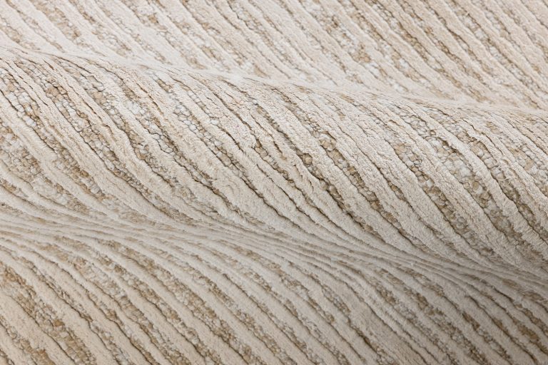 Индийский ковёр из шёлка и хлопка — BLANC DE BLANCS — KE2421-IVORY-BEIGE(Round)