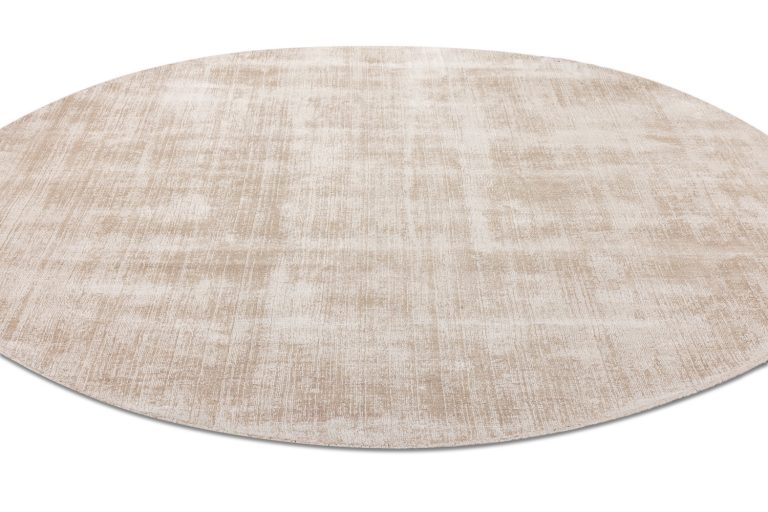 Индийский ковёр из арт-шёлка и хлопка — CROSS SPECIAL — A080-CREAM(Round)