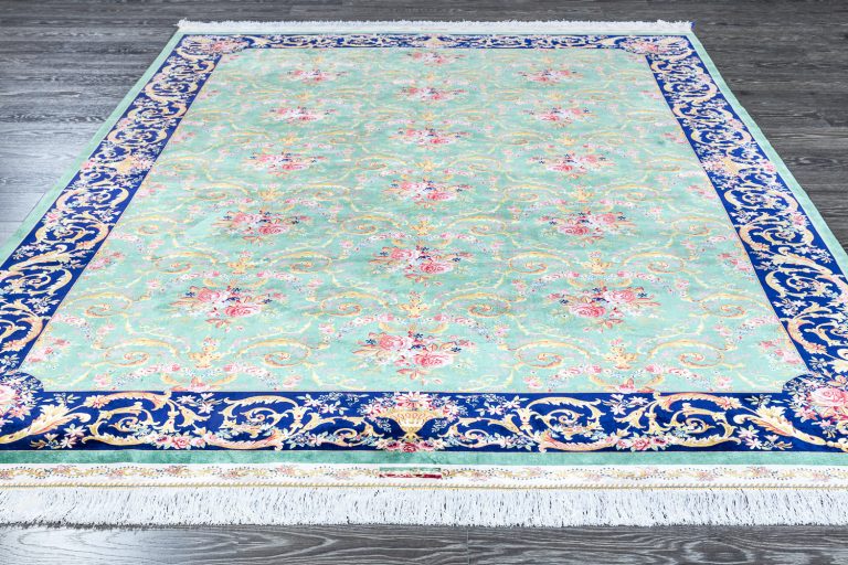 Иранский ковёр из шёлка и модал — MASTERPIECE QUM — 043-21-PROVENCE-GREEN