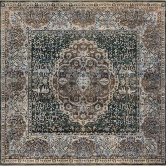 Индийский ковёр из шёлка и шерсти и хлопка - VINTAGE SILK - VIN_R_AJ135-BLACK-MIX(276x271) - 276 x 271