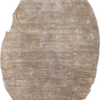 Индийский ковёр из бамбуковый шёлк и хлопка и люрекс - LINES - LNS_R_AIBZ1003-M.WHITE SAND - 168 x 244