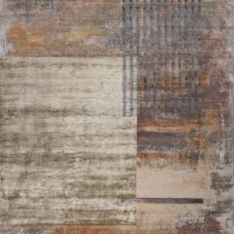 Индийский ковёр из шерсти и арт-шёлка - CHAOS THEORY - CHTH_R_ESK369-M.GREY-L.PEACH - 300 x 395