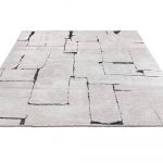 Турецкий ковёр из хлопка и вискозы и акрила — SHELL — 3704-TRACE BLACK — ECRU