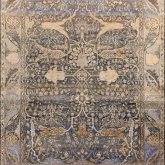 Индийский ковёр из шёлка и шерсти и хлопка - VINTAGE SILK - VIN_R_AJ450-BLACK-MIX(231x313) - 231 x 313