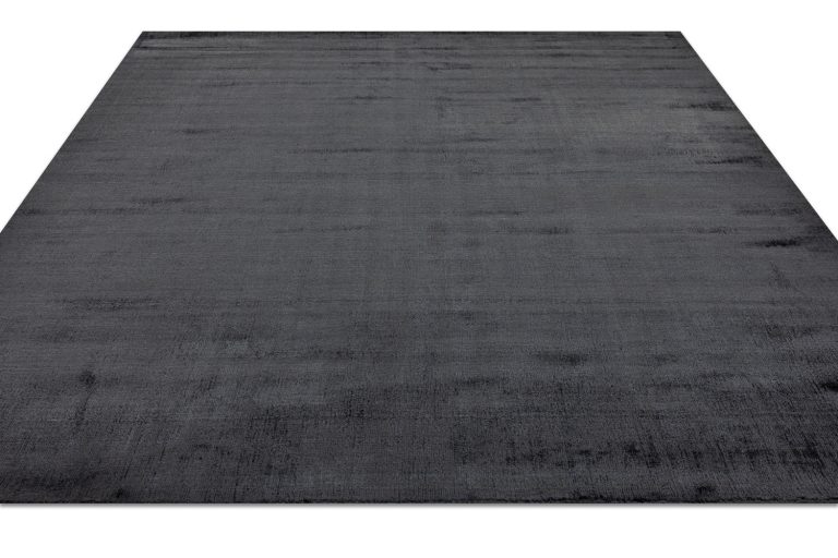 Индийский ковёр из арт-шёлка и хлопка — CROSS SPECIAL — D110-CHARCOAL-BLACK