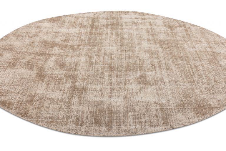 Индийский ковёр из арт-шёлка и хлопка — CROSS SPECIAL — A037-LT.BEIGE(Round)