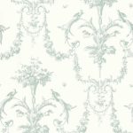 Обои - Casadeco - LES BELLES TOILES DE JOUY - Corne d'abondance - Vert sauge (арт. 87927323)