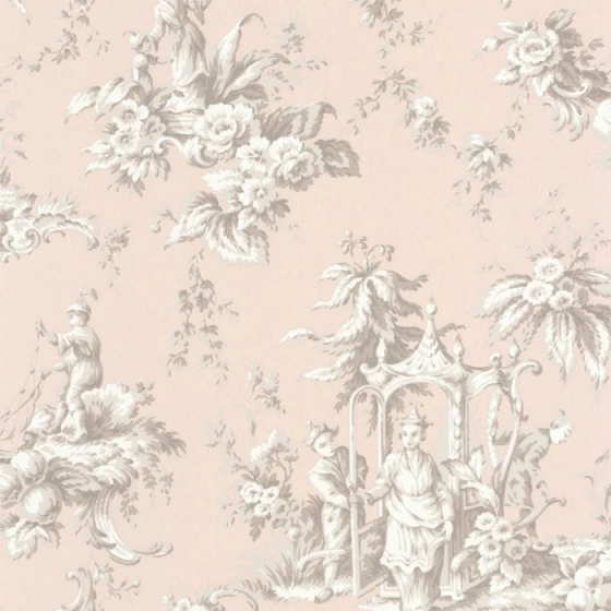 Обои - Casadeco - LES BELLES TOILES DE JOUY - Palais de chine - Rose poudre (арт. 87934305)