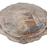 Турецкий ковёр из полиэфирный шёлк — MYSTIC — 1472A-DGRY-BGE(Oval)