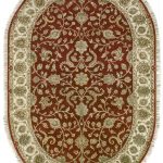 Индийский ковёр из шерсти и шёлка - PLATINUM - PLAT_R_AK1511-DRED-IVR(Oval) - 304 x 398