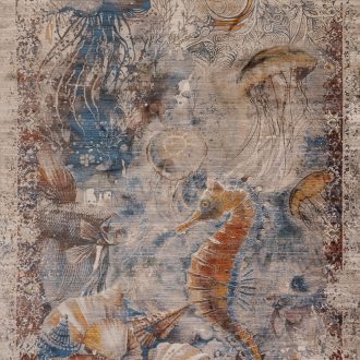 Турецкий ковёр из полиэфирный шёлк - MYSTIC - MYST_M_1433A-NAV-DGRY - 200 x 290