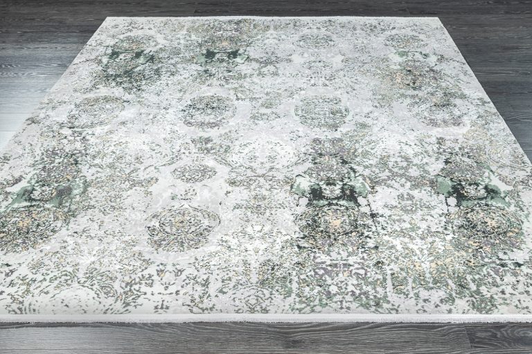 Турецкий ковёр из эвкалиптовый шёлк и акрила — VERANO — 9354L-GREEN-CREAM