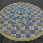 Индийский ковёр из хлопка — HAPPY DAY — HX5-0L-BLU-GRN(Round)