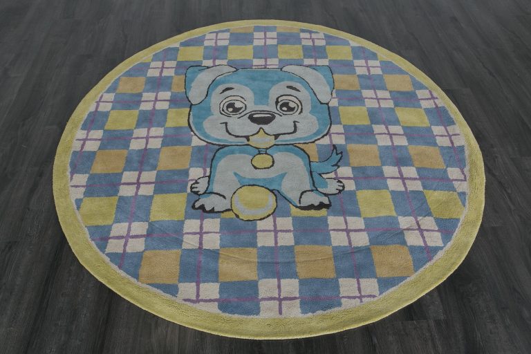Индийский ковёр из хлопка — HAPPY DAY — HX5-0L-BLU-GRN(Round)