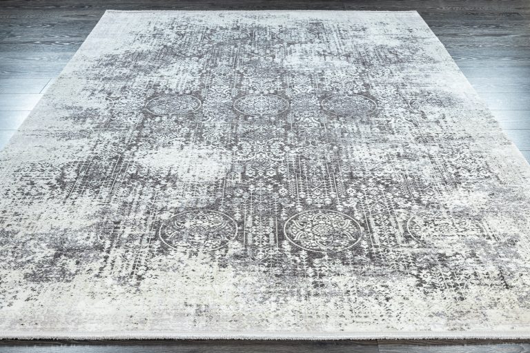 Турецкий ковёр из эвкалиптовый шёлк и акрила — VERANO — 9338A-GREY-CREAM