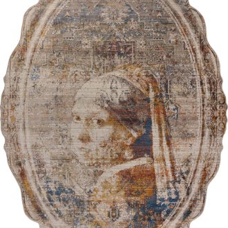 Турецкий ковёр из полиэфирный шёлк - MYSTIC - MYST_M_1472A-DGRY-BGE(Oval) - 200 x 290