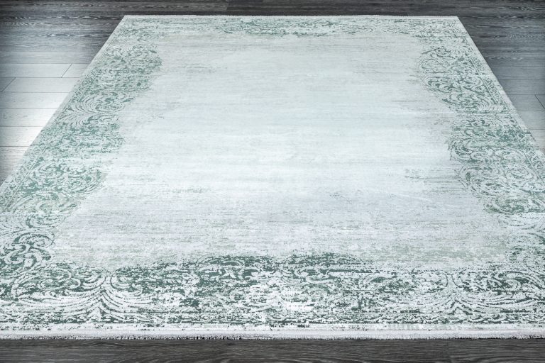 Турецкий ковёр из эвкалиптовый шёлк и акрила — VERANO — 9356L-GREEN-CREAM