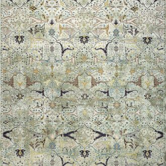 Индийский ковёр из шёлка - WISTERIA - WIST_R_AKWS1441-FLICHEN-MSGREEN - 307 x 394