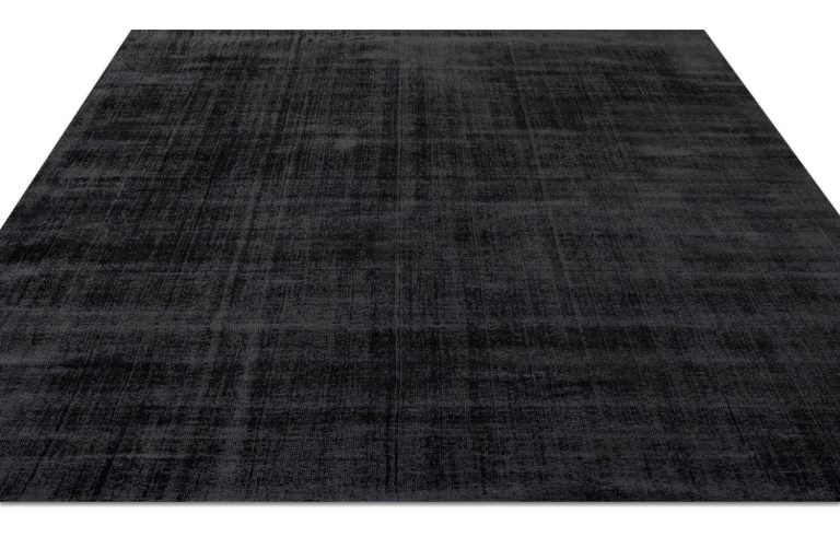 Индийский ковёр из арт-шёлка и хлопка — CROSS SPECIAL — D110-CHARCOAL-BLACK