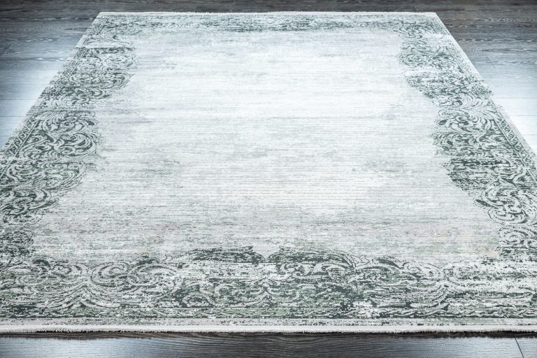 Турецкий ковёр из эвкалиптовый шёлк и акрила — VERANO — 9356L-GREEN-CREAM
