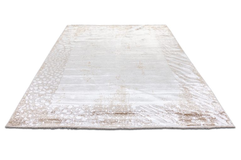 Турецкий ковёр из бамбуковый шёлк и акрила — MOCCA BAUNTY — J1075A-WHT-BRN