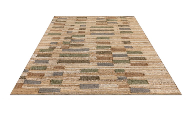 Индийский ковёр из джута — JUTE — 1563-LT.BRN-N.WHITE-G.RUST