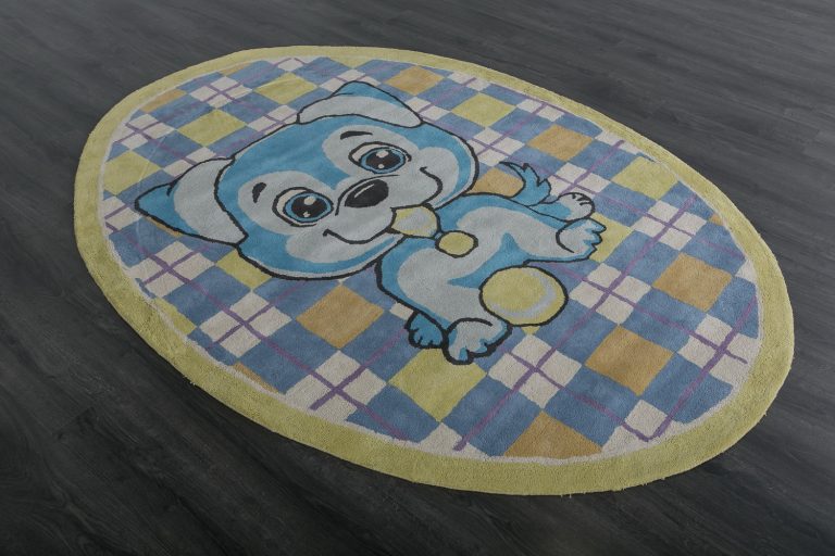 Индийский ковёр из хлопка — HAPPY DAY — HX5-0L-BLU-GRN(Oval)