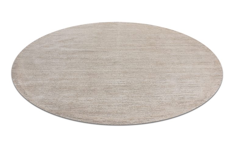 Индийский ковёр из шёлка и хлопка — BLANC DE BLANCS — KE2421-IVORY-BEIGE(Round)