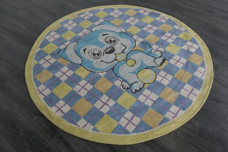 Индийский ковёр из хлопка — HAPPY DAY — HX5-0L-BLU-GRN(Round)
