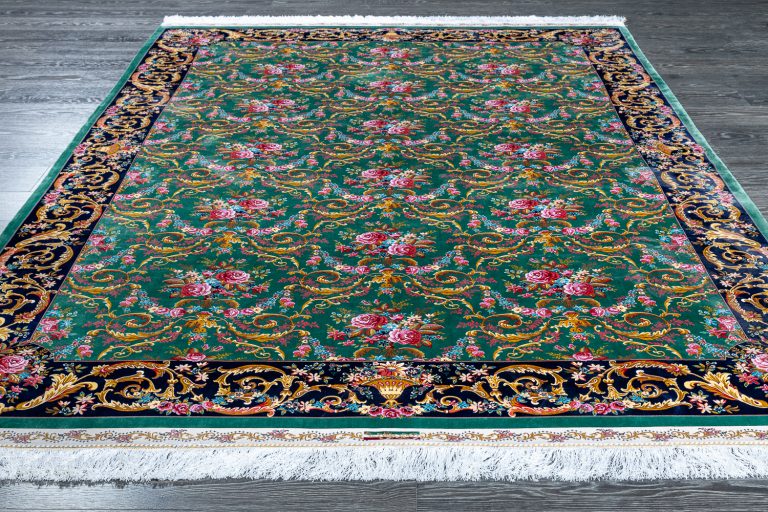Иранский ковёр из шёлка и модал — MASTERPIECE QUM — 043-21-PROVENCE-GREEN