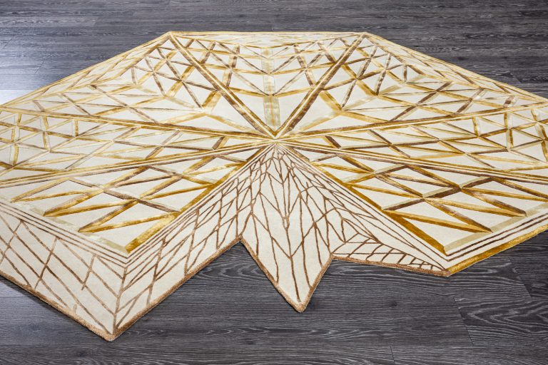 Индийский ковёр из шерсти и арт-шёлка — Art de Vivre by DETALI — design Victoria Mikhno «INTRICATE BEIGE»