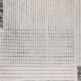 Турецкий ковёр из хлопка и вискозы и акрила - SHELL - SHLL_M_3613-PERSPECTIVE BLACK - ECRU - 200 x 300