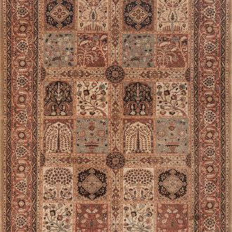 Индийский ковёр из шерсти - MUSEUM - PASHMINA-RED-GLD_MUS/R/1230-2-890-210U17L_ - 213 x 305