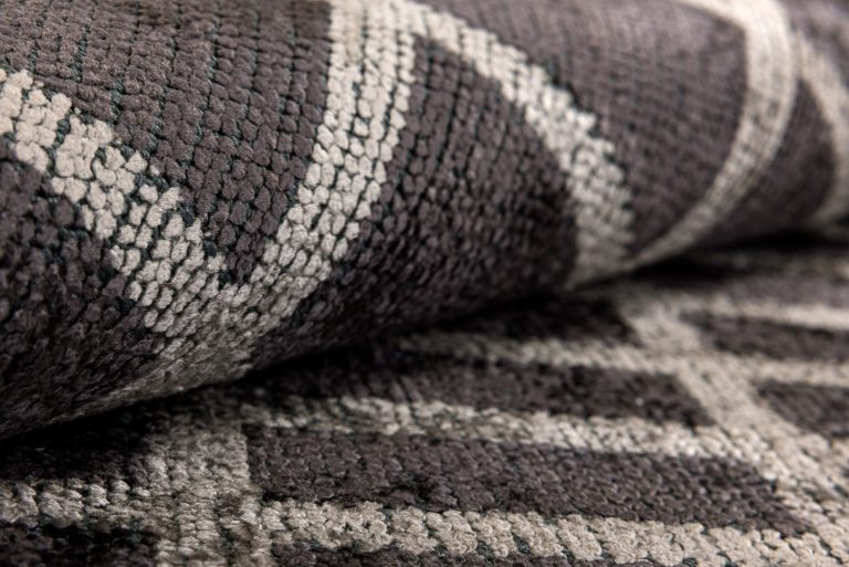 Турецкий ковёр из хлопка и вискозы и акрила — CORAL — 3250-PLAID CHARCOAL — GREY