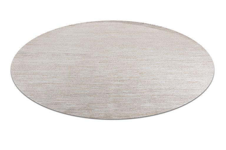 Индийский ковёр из шёлка и хлопка — BLANC DE BLANCS — KE2421-IVORY-BEIGE(Round)