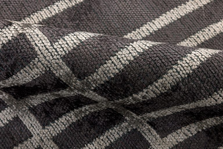 Турецкий ковёр из хлопка и вискозы и акрила — CORAL — 3250-PLAID CHARCOAL — GREY