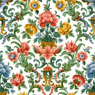 Обои Coordonne - Aranjuez Damask Coral D00132 (коллекция Damaskus)