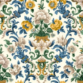 Обои Coordonne - Aranjuez Damask Sapphire D00129 (коллекция Damaskus)