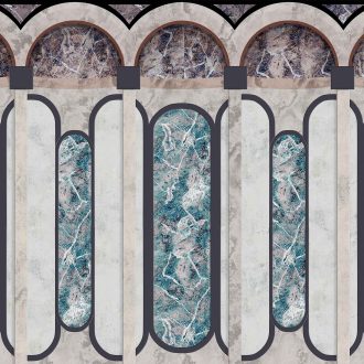 Обои Coordonne - Mies - Archs Turquoise 8605003 (коллекция Iconics)